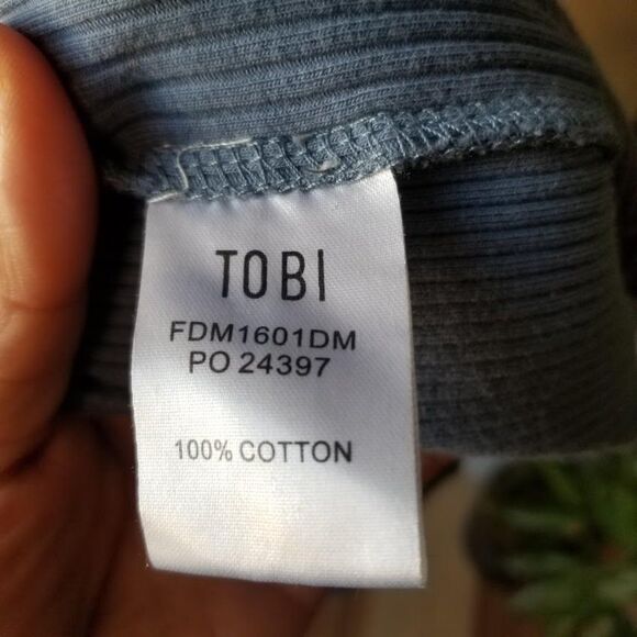 Tobi Blue Ribbed midi dress/Small - Picture 6 of 8